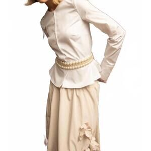 NEW KIKA VARGAS kelsi long sleeve top in white